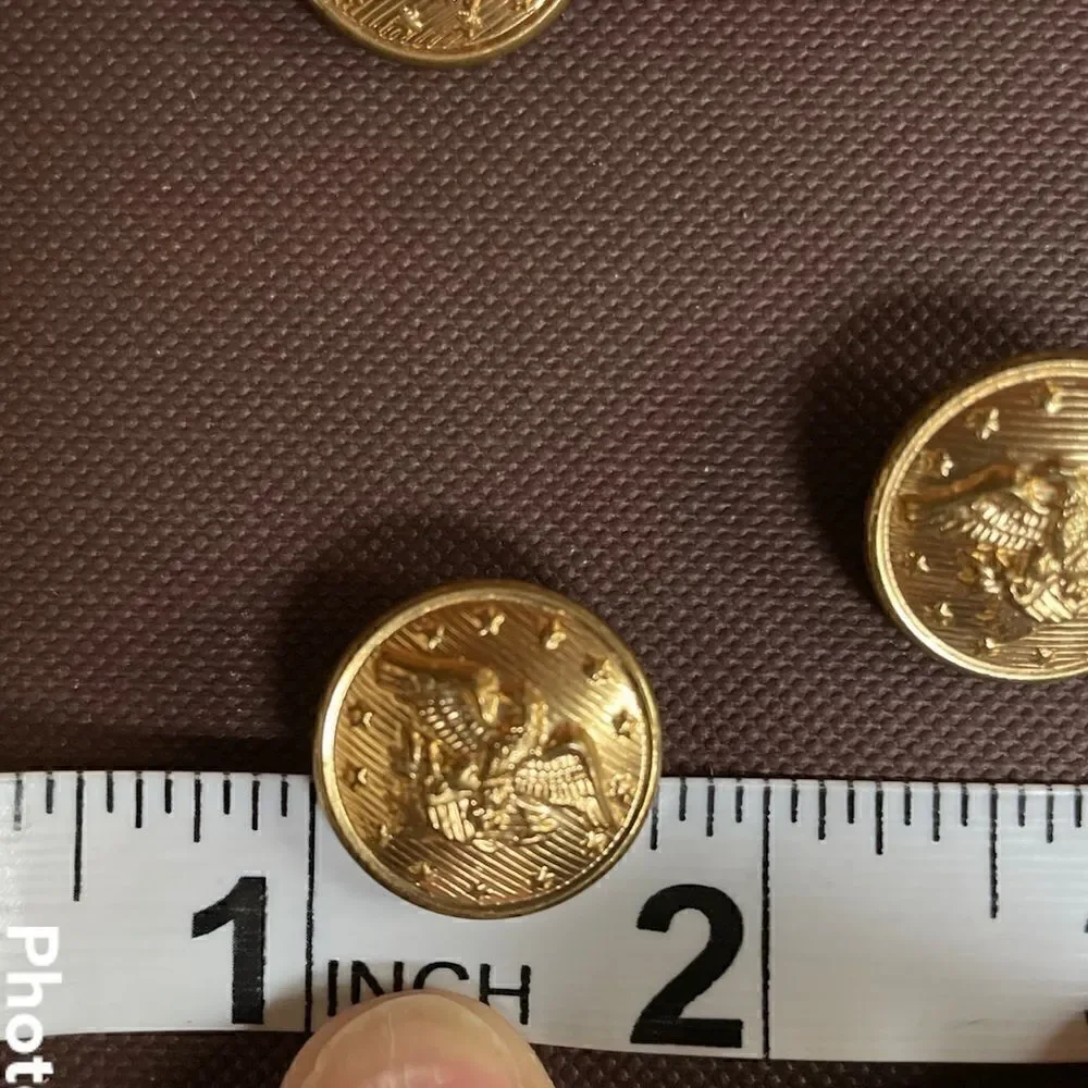 Vintage Military Buttons Gold tone (10)